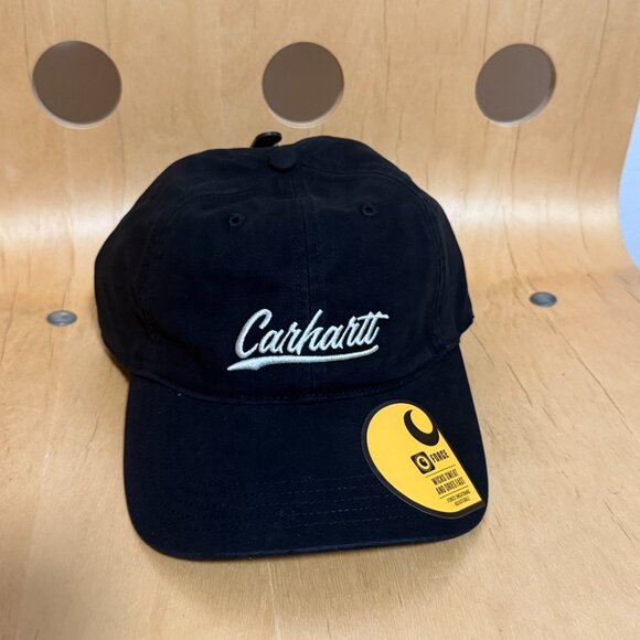 New With Tags Women's Carhartt Black Cotton Modern Logo Baseball Cap Hat - Picture 8 of 10